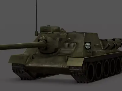 SU-100 Tank Destroyer Low-poly 3D model by mustafamohmmed216