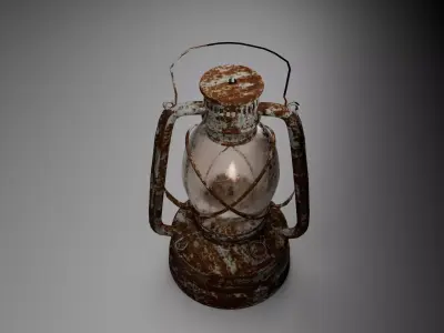 Old Rusty Kerosene Lantern Low Poly 3D  Game Ready  VR   AR Low-poly 3D model