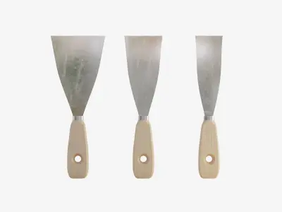 Wooden Spatula for Putty Low-poly 3D model