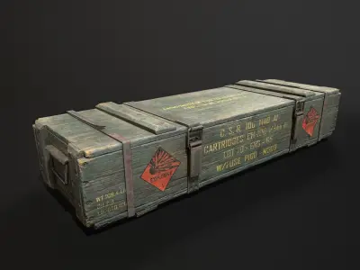 Ammo Box Set Low-poly 3D model