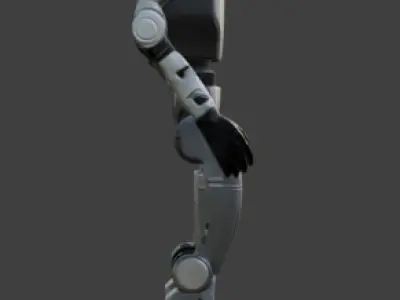 Humanoid Robot Sci-Fi Game-Ready 3D Model with PBR Textures Low-poly 3D model