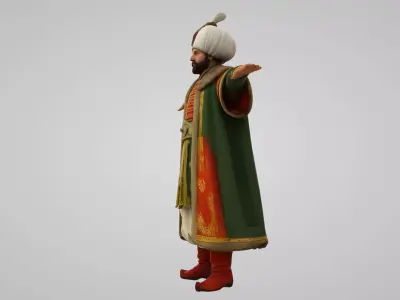  Ottoman king Low-poly 3D model