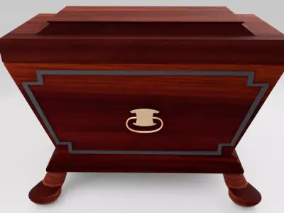 CELLARETTE wooden box with metal handle 3D model