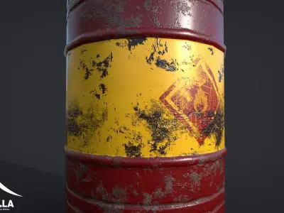 Oil Vat Low-poly 3D model