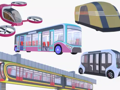 Public transport bundle 3D Model Pack
