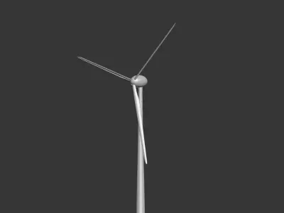 Dynamic  Wind Turbine - Animated Low-poly 3D model