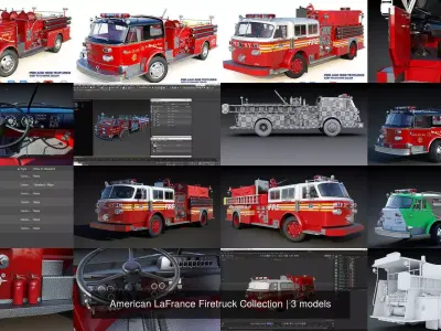 American LaFrance Firetruck Collection 3D Model Pack