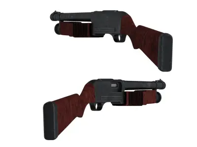 Shotgun with barrel 3D model