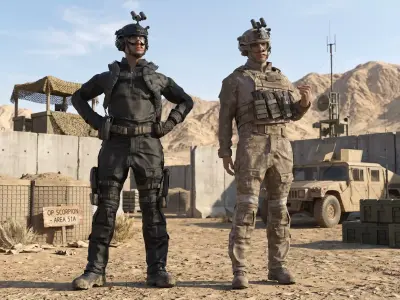 Special Forces Tactical Military Soldier Low-poly 3D model