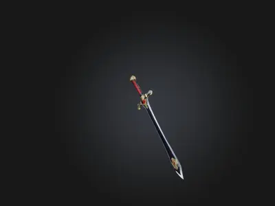 Custom Ceremonial Sword Low-poly 3D model