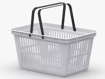 Plastic Shopping Crate 02 White 3D model
