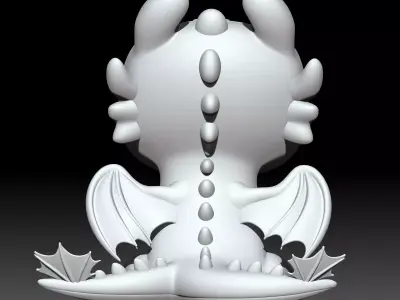 Chibi Light Fury Dragon 3D print model
