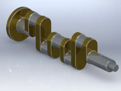 crankshaft 1 camshaft Free 3D model