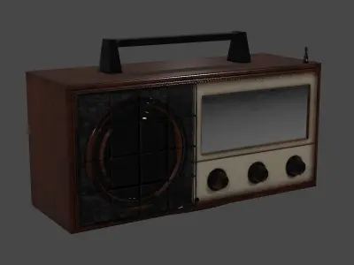 Old Classic Wooden Vintage Radio - Low Poly Low-poly 3D model