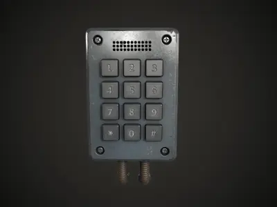 Old keypad lock Low-poly 3D model