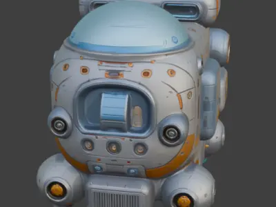 Futuristic Spacecraft Detailed Sci-Fi 3D Model with PBR Textures Low-poly 3D model