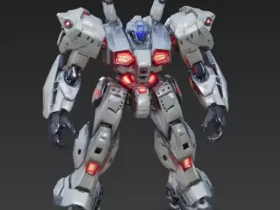 Heavy Striker Mecha 3D Model Crimson Core Robot Low-poly 3D model