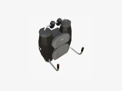 Jetpack Low Poly A04 - SciFi Character Design Low-poly 3D model