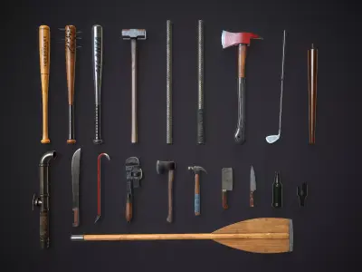 Melee Weapons Survival Pack Low-poly 3D model