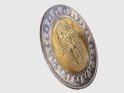 ANTIQUE EGYPT POUND COIN Low-poly 3D model