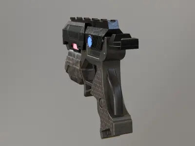 Sci-fi Gun Low-poly 3D model 23