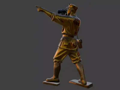 Military sculpture warrior  military battle war hero  soldier 3D print model 24