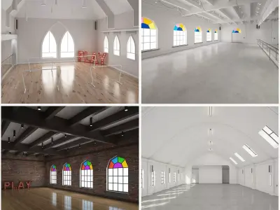 Ballet-Dance Studio Set 4 in 1 3D model