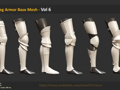 30 Leg Armor Base Mesh - Vol 6 Low-poly 3D model