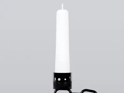  Alphabet D Black Chain Candleholder 3D Model True PBR Renders Zero Cleanup UVs 4K PBR Textures 
