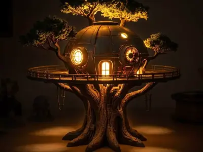 Sci-Fi Treehouse Hideaway Cottage In The Trees 3D print model