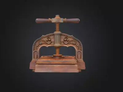 Antique Book Press Low-poly 3D model