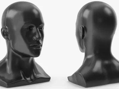  Male Display Mannequin Bust Black 