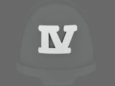 Space Knights V10B Standard Roman Numeral 04 Shoulder Symbols 3D print model