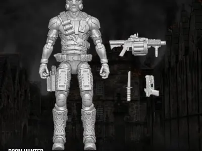 Doom Hunter Donman art Original 3D printable full action figure 3D print model