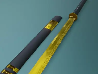 Sword in glass case 3D model