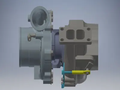 Car Turbocharger GT37 assemble 3D model