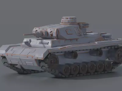 Panzer 3 Low Poly Tank 3D model Free low-poly 3D model
