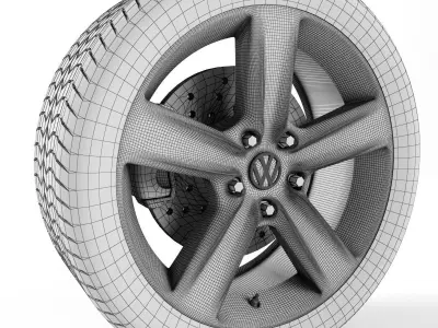 Volkswagen Touareg Hybrid Wheel Free 3D model