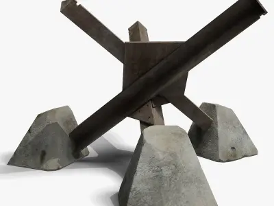 Anti tank obstacle Low-poly 3D model