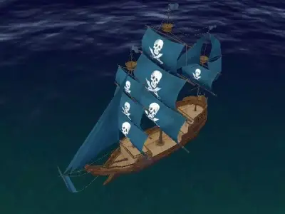 Pirate Ship 6 Low-poly 3D model