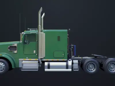 Heavy Truck Chassis 07 Generic Green All PBR Unity UE Textures Low-poly 3D model