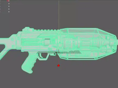 Futuristic Green Gun 3D model