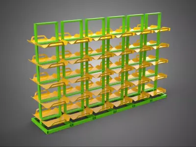 STORAGE RACK DISPLAY STAND LEVEL TIER TRAY SHELF BAY STORE SHOP 3D model