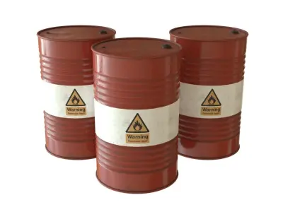 New Oil Barrel Low-poly 3D model