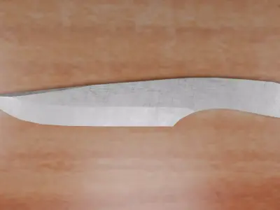 Throwing knife metallic PBR Low-poly 3D model