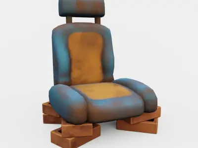 Car seat Low-poly 3D model by VanessaAraujo