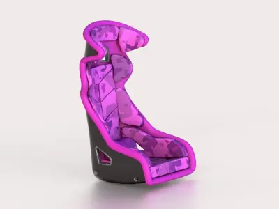Racing Sport Seat V01 Pink Camo Low-poly 3D model