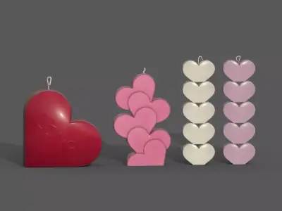 Heart candles part I 3D model