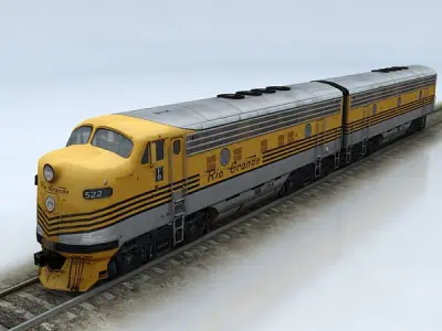 EMD F9 Low-poly 3D model