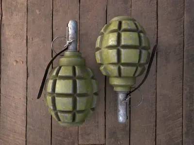 Grenade F1 Game-ready Low-poly 3D model Low-poly 3D model